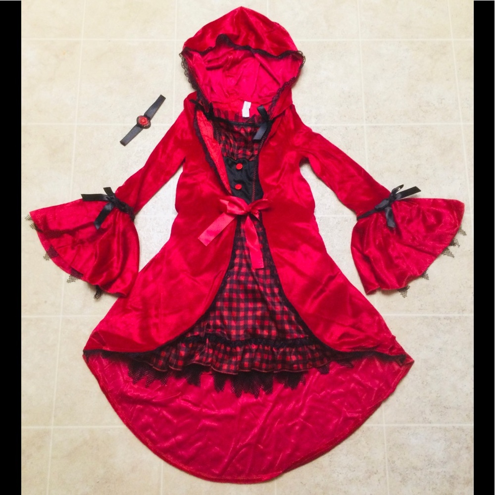 GIRLS RED RIDING COSTUME - Picture 2 of 3
